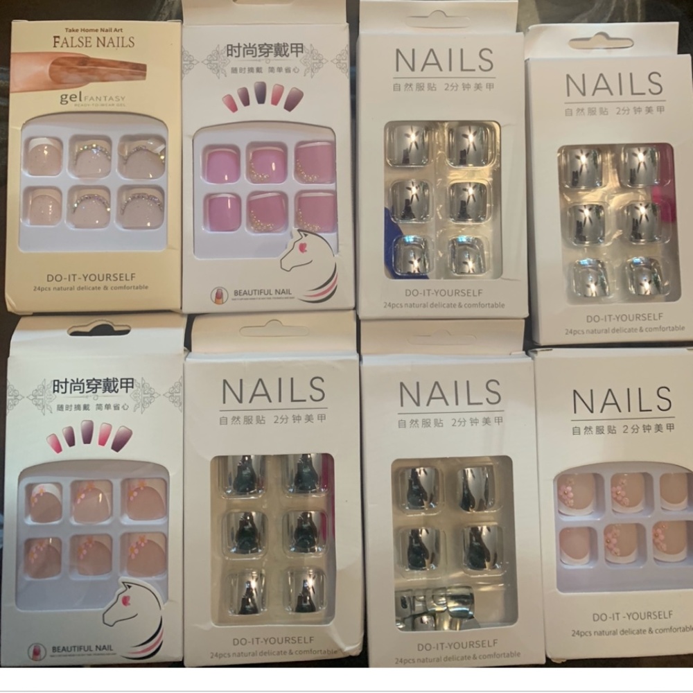 Various  packs of  Press On TOENAIL Design - Short Square F